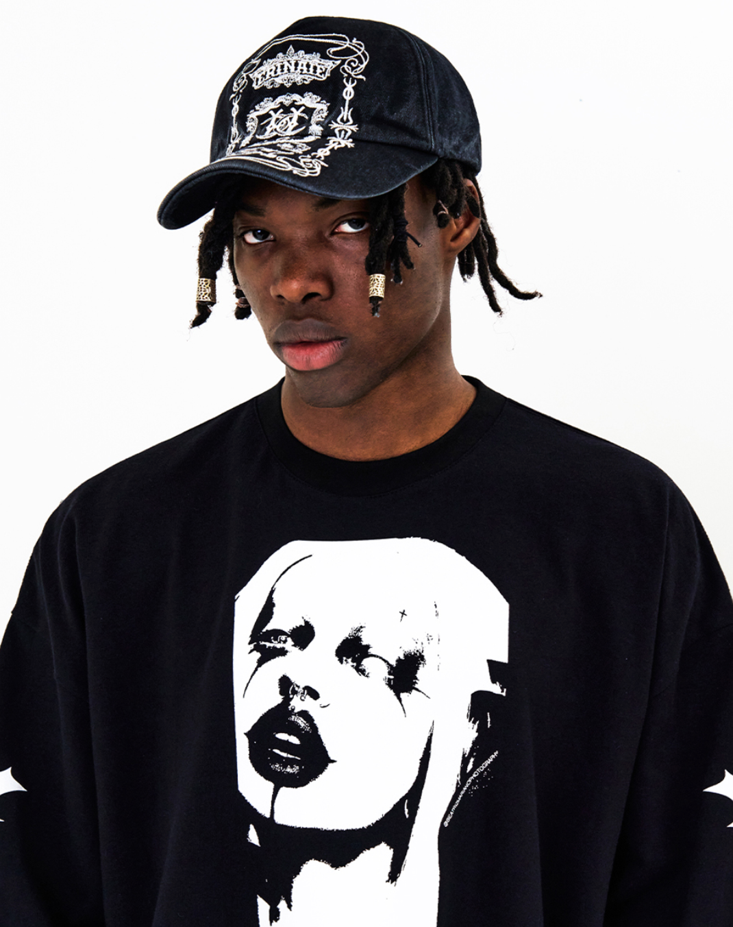 Face Long Sleeve Tee BLACK