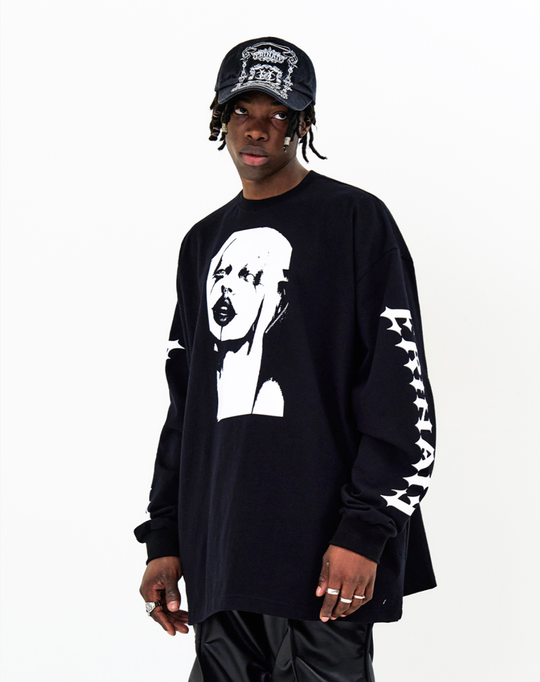 Face Long Sleeve Tee BLACK