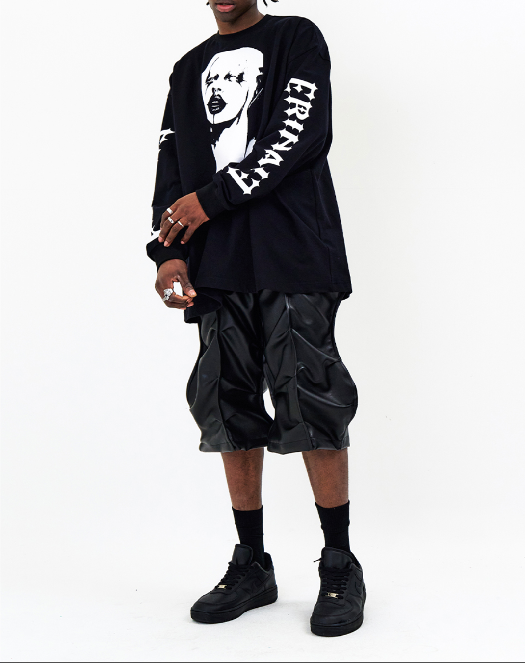 Face Long Sleeve Tee BLACK