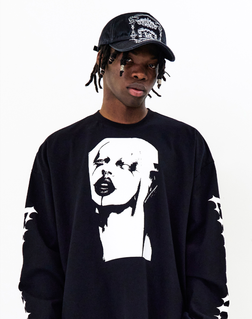 Face Long Sleeve Tee BLACK