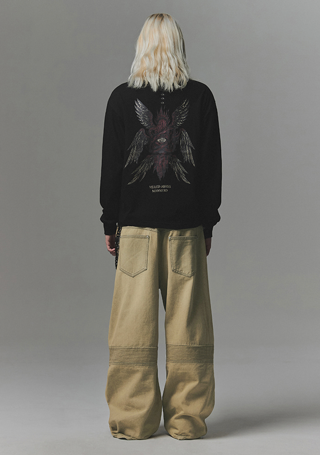 Structured Biker Denim Pants BEIGE