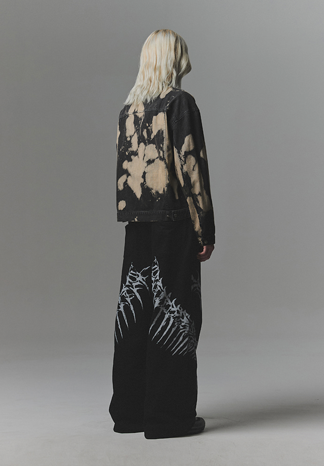 Overdyed Denim Trucker Jacket BLACK