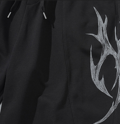 Dagger Tribal Logo Incision Sweat Pants BLACK