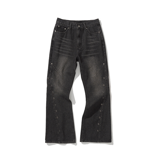 W Eyelet VIntage Denim Pants BLACK