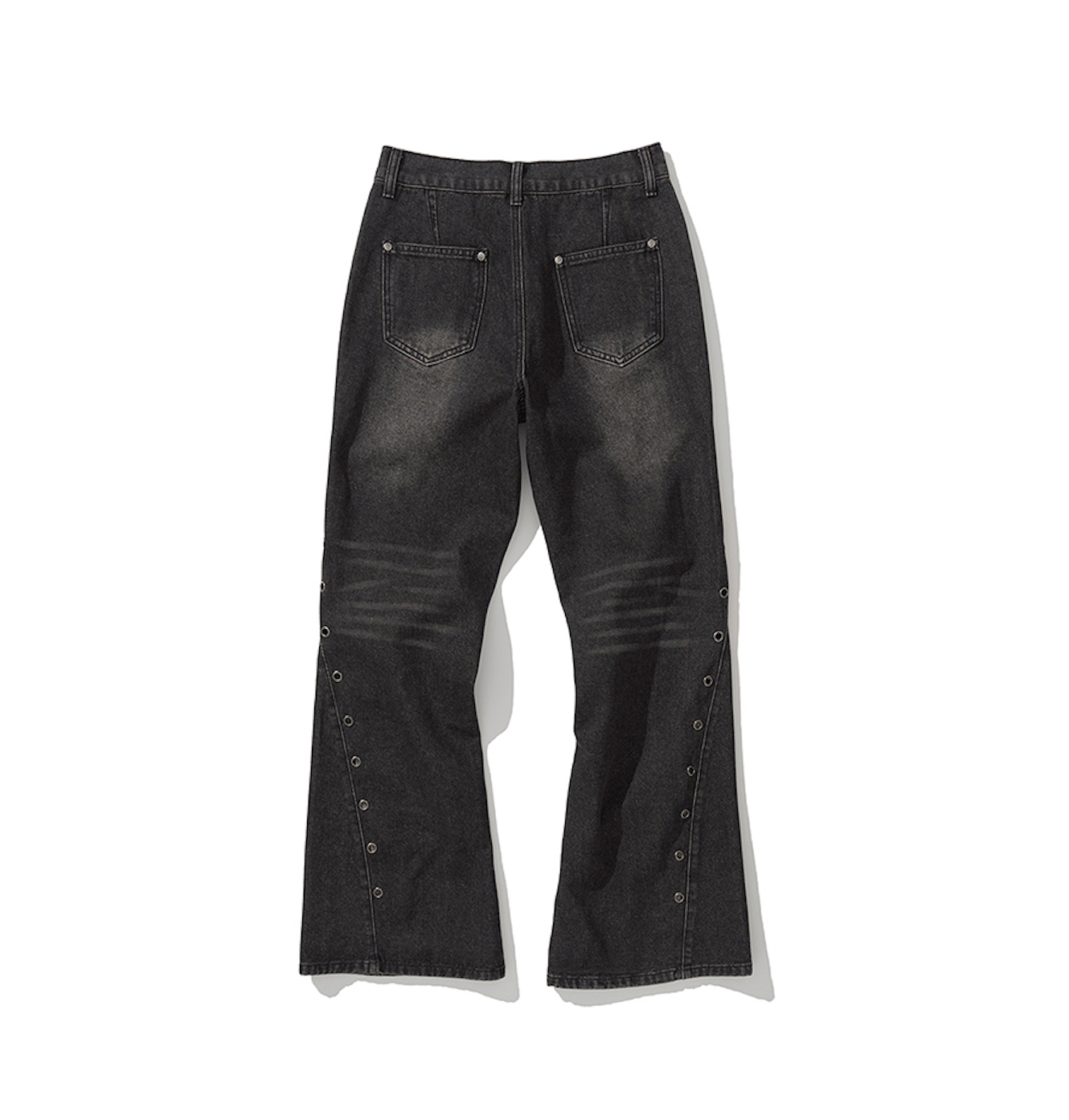 W Eyelet VIntage Denim Pants BLACK