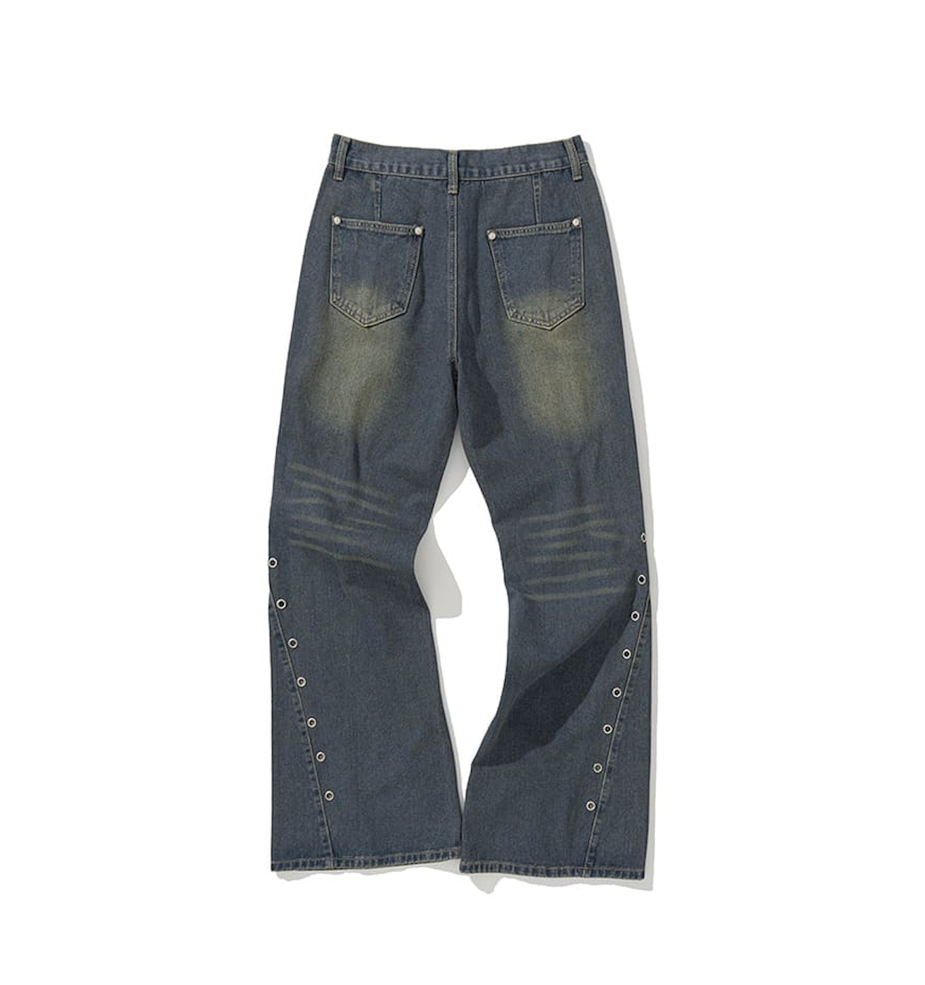 W Eyelet VIntage Denim Pants DEEP BLUE