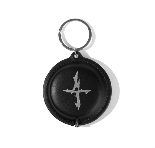 4 Symbol Tape Measure Key Ring BLACK