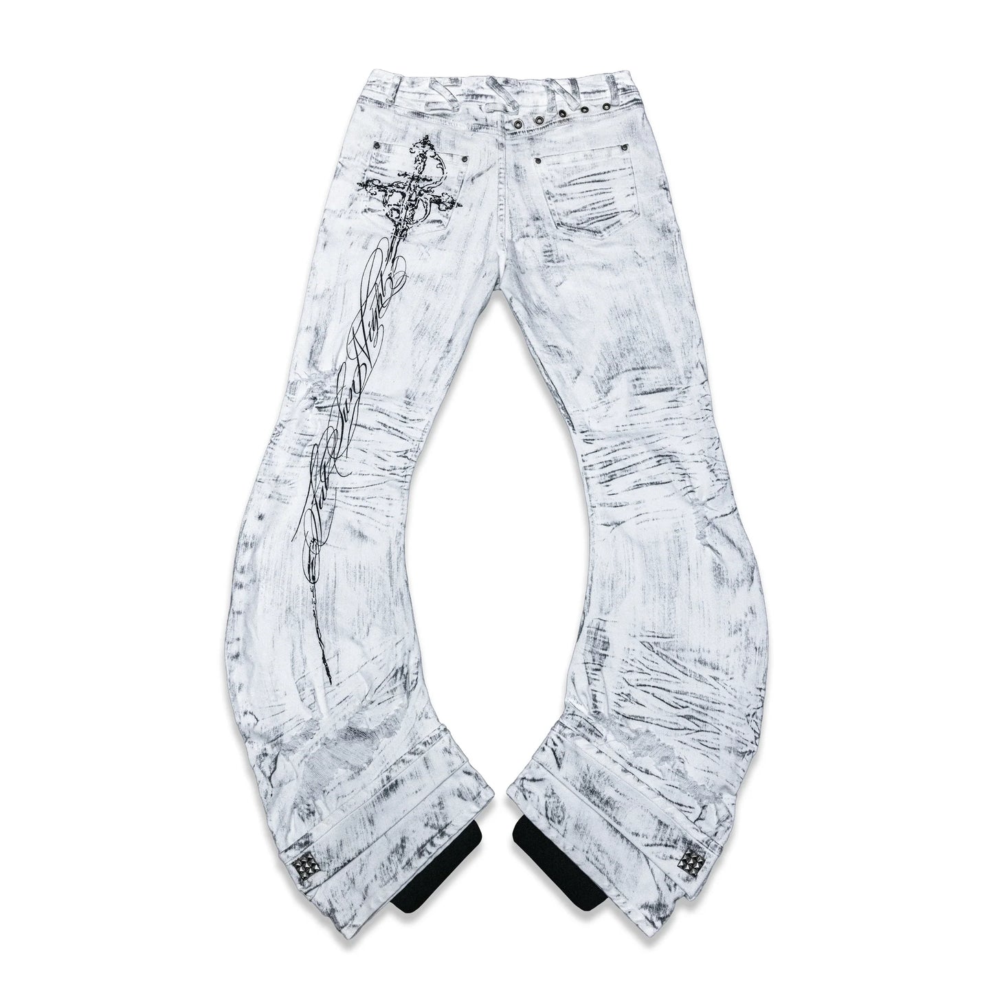 Lost in Castle Curved Denim Pants POLLUTED WHITE
