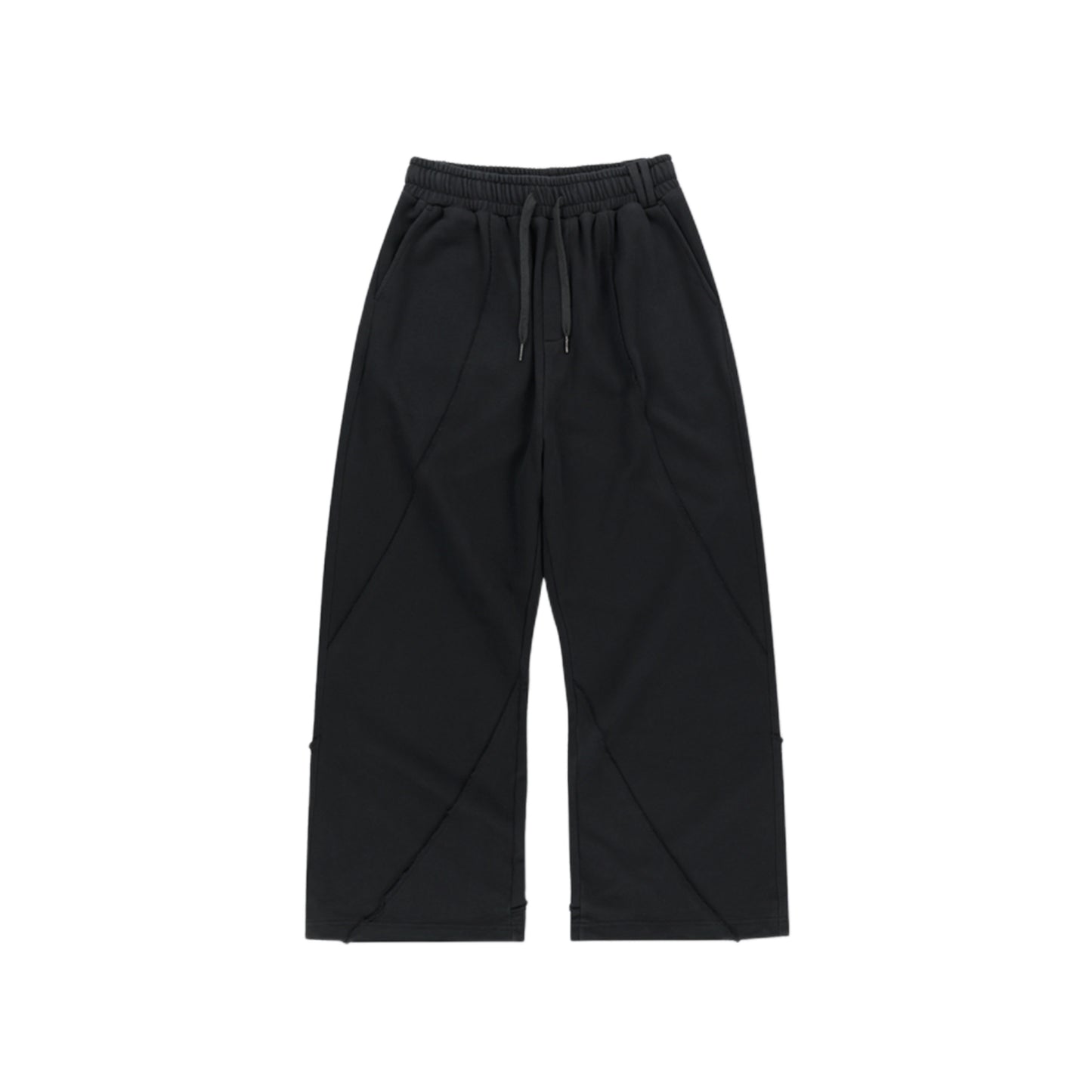 Cut Off Incision Sweat Pants BLACK