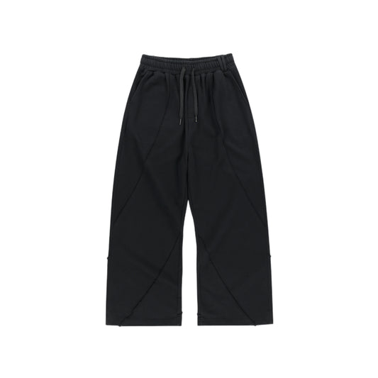 Cut Off Incision Sweat Pants BLACK