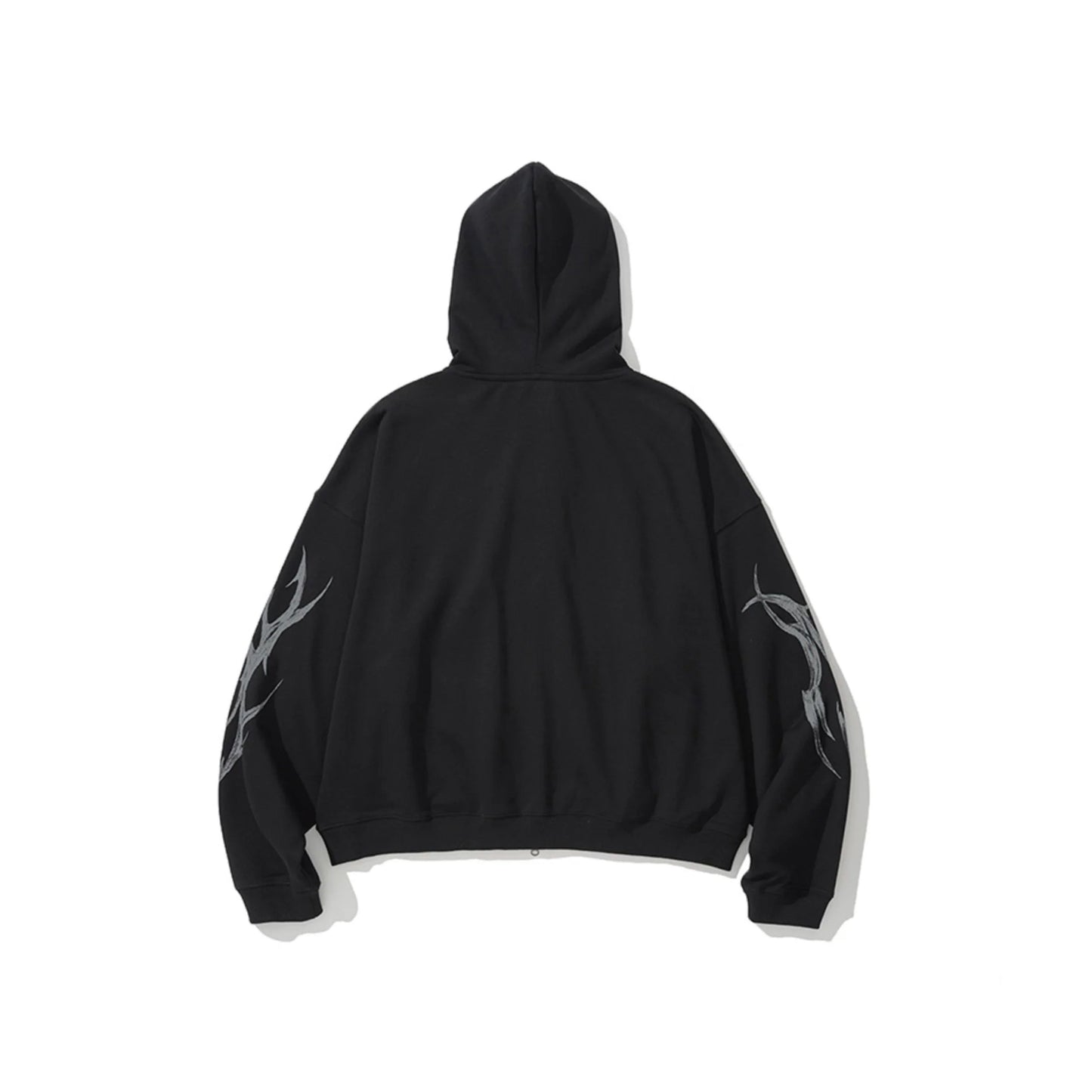 Dagger Tribal Logo Hood Zip Up BLACK