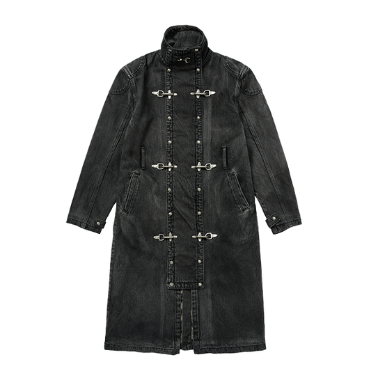 Bio Soldier Denim Trench Coat BLACK