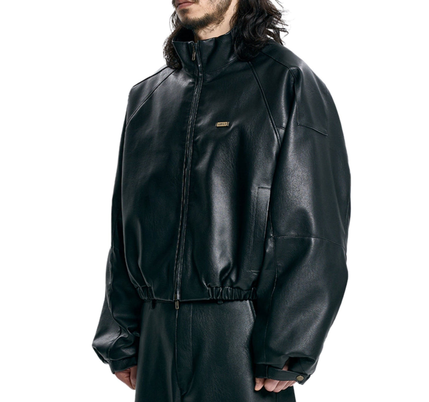 Vegan Leather Short Blouson BLACK (Only 1 XL Remaining)