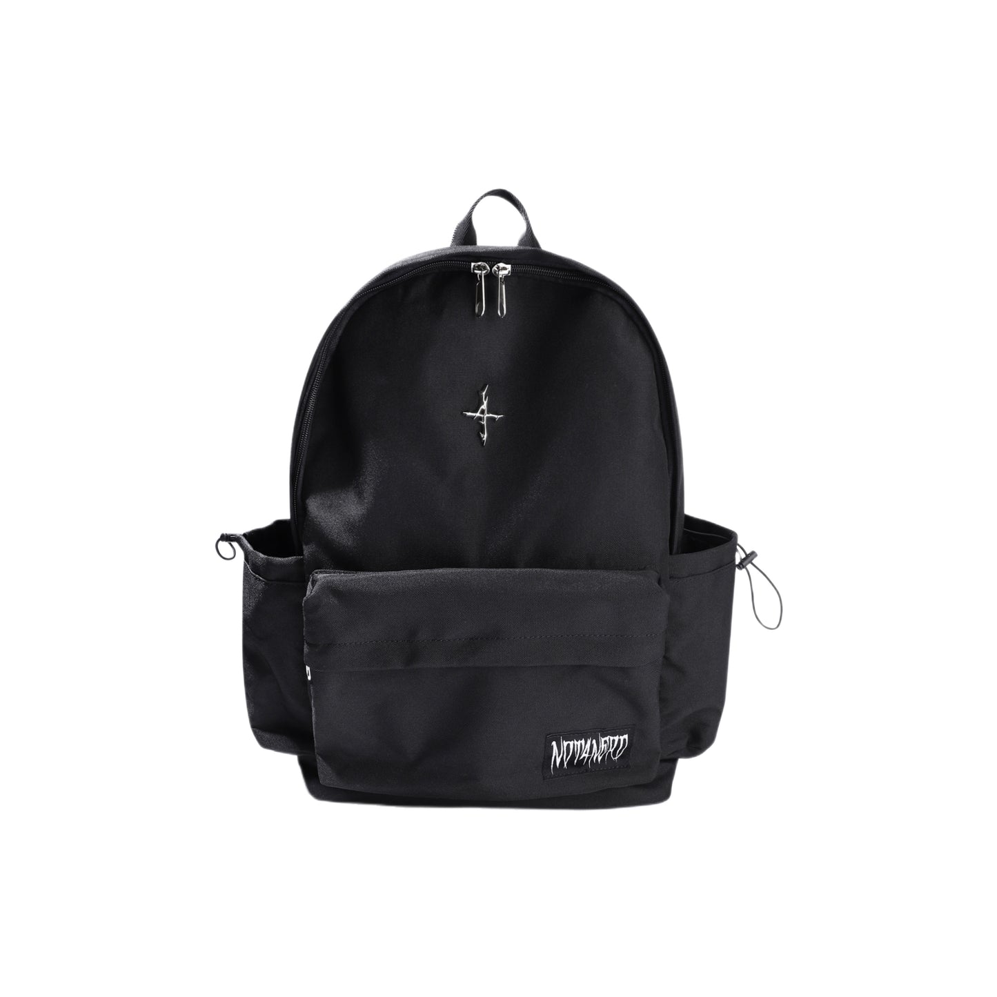 4 Symbol Pendant Patch String Pocket Backpack BLACK