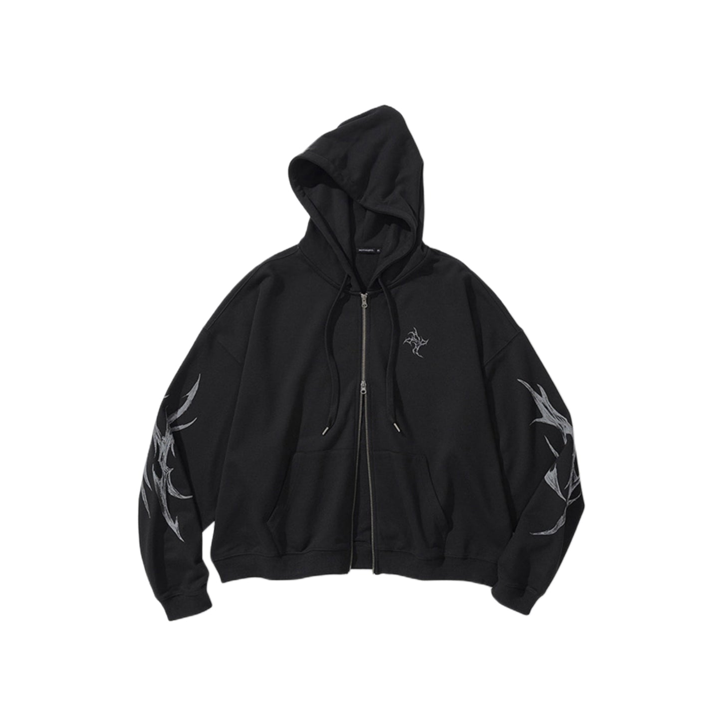 Dagger Tribal Logo Hood Zip Up BLACK