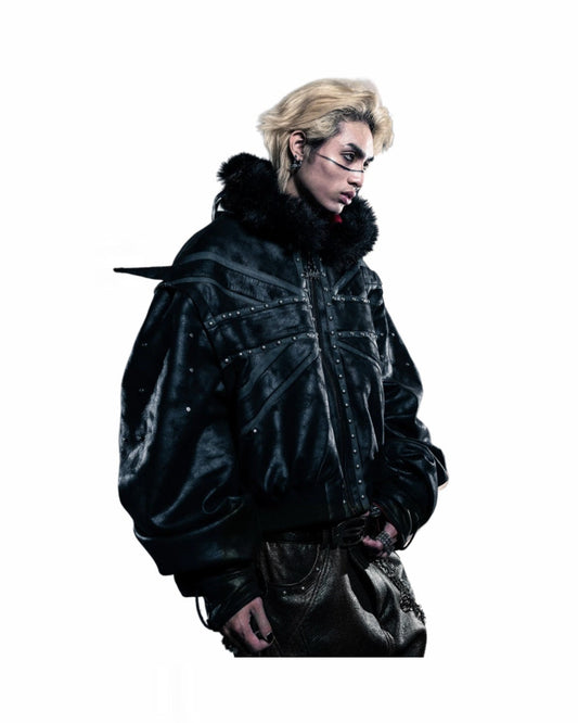 SSN V.05 British Flag Design Leather Jacket