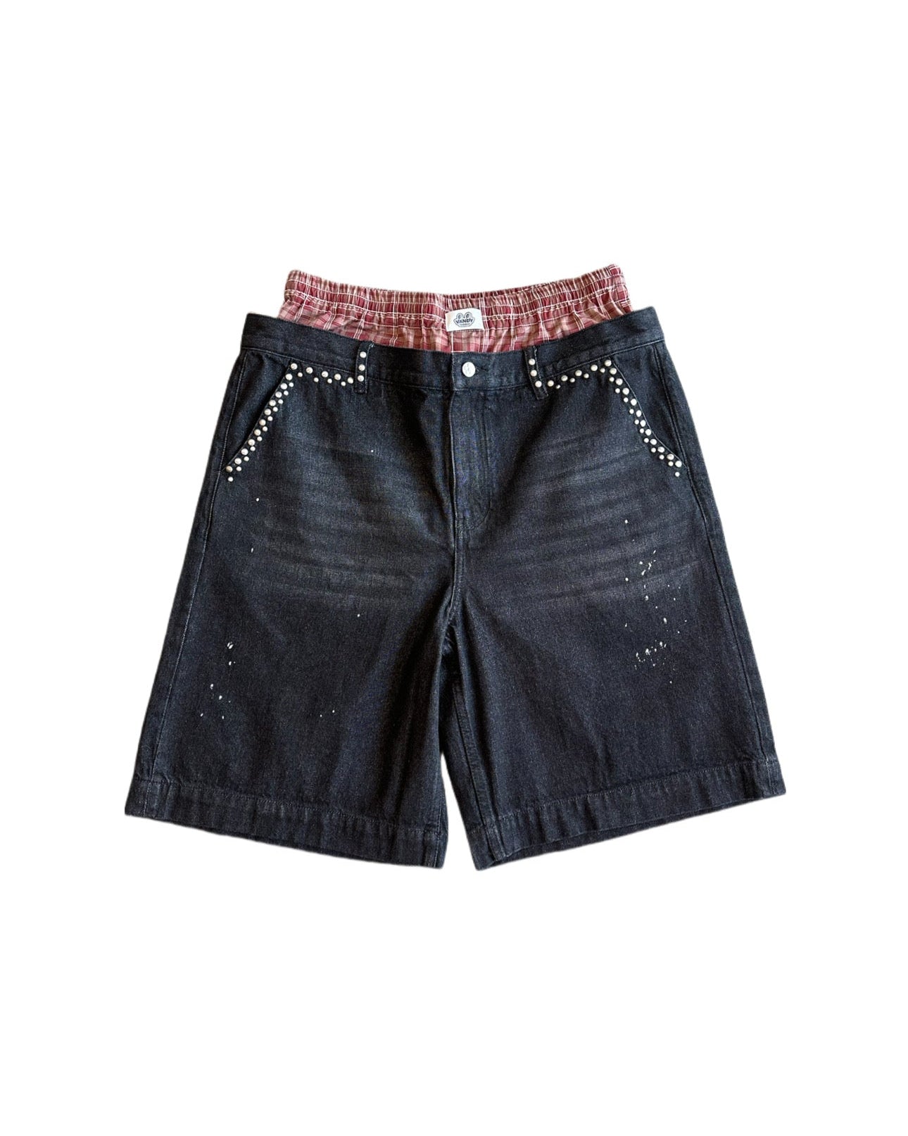 Paint Boxer Denim Pants BLACK