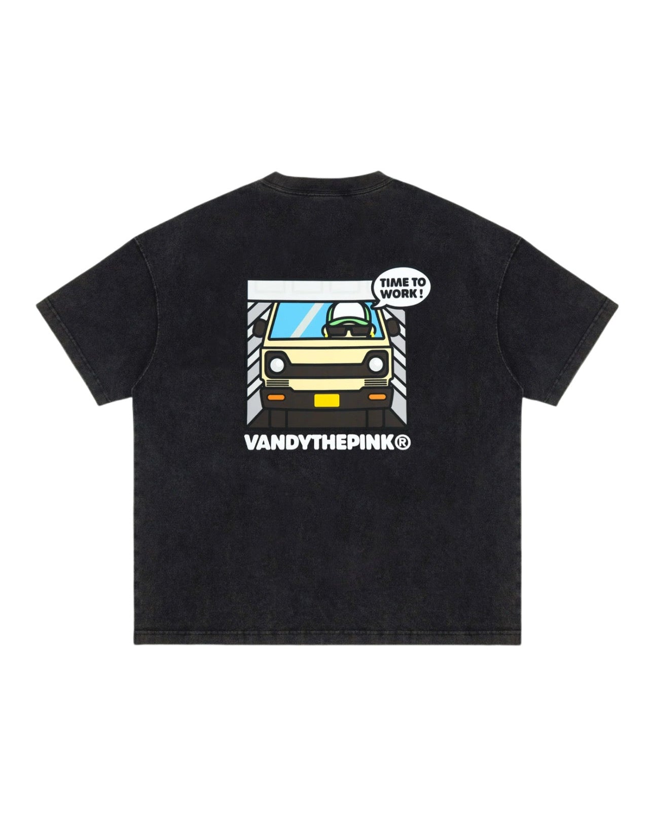 Time To Work Tee WASHED BLACK