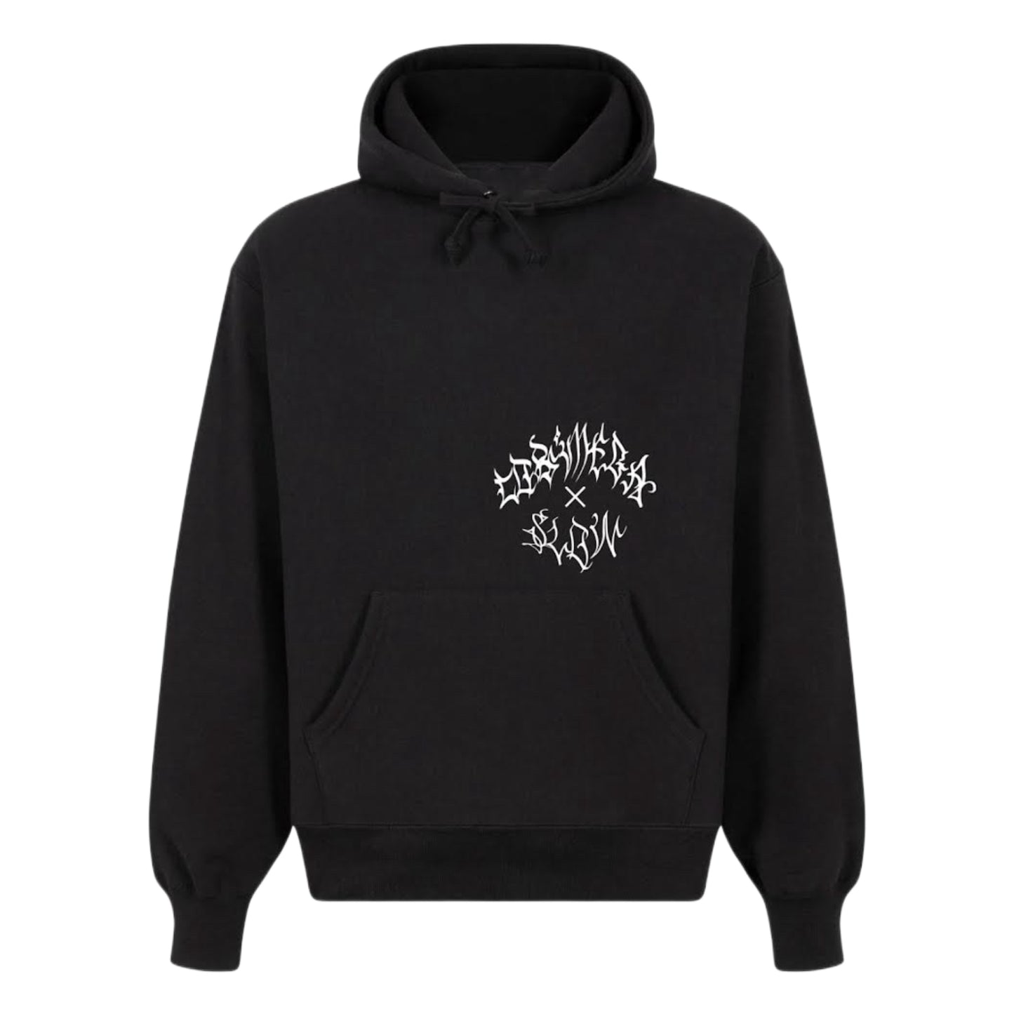 Cormega x Slow Embroidered Logo Hoodie BLACK