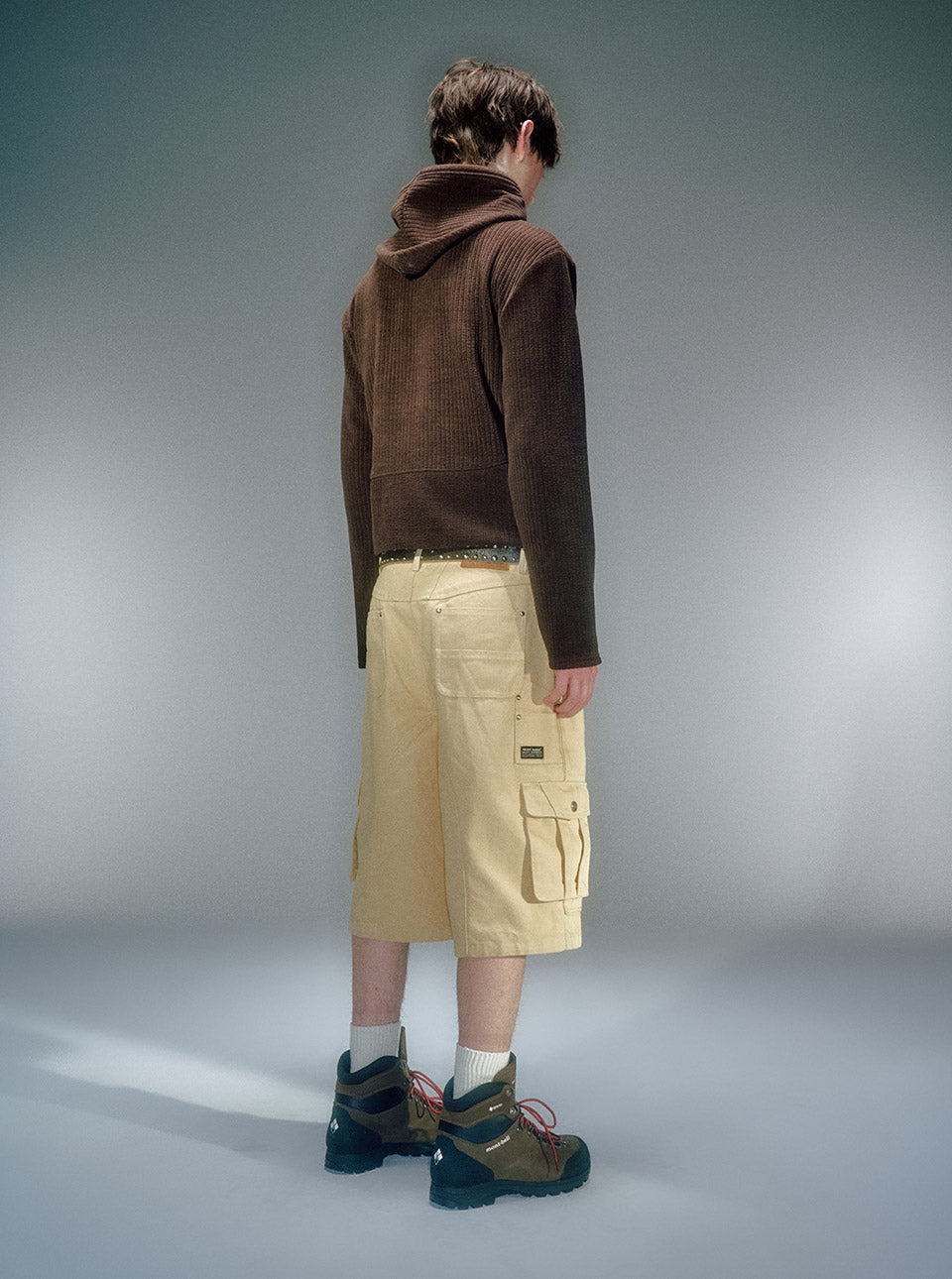 Moro Ribbed Hood Zip-Up BROWN