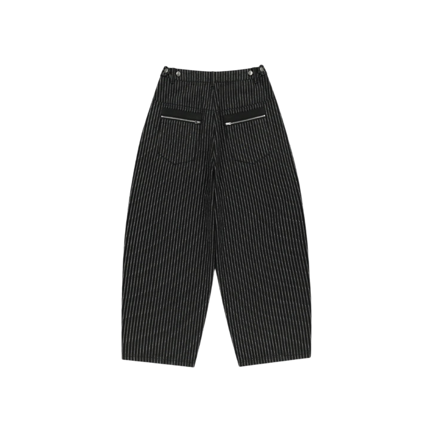 Wide Buckle Stripe Wide FIt Denim Pants BLACK