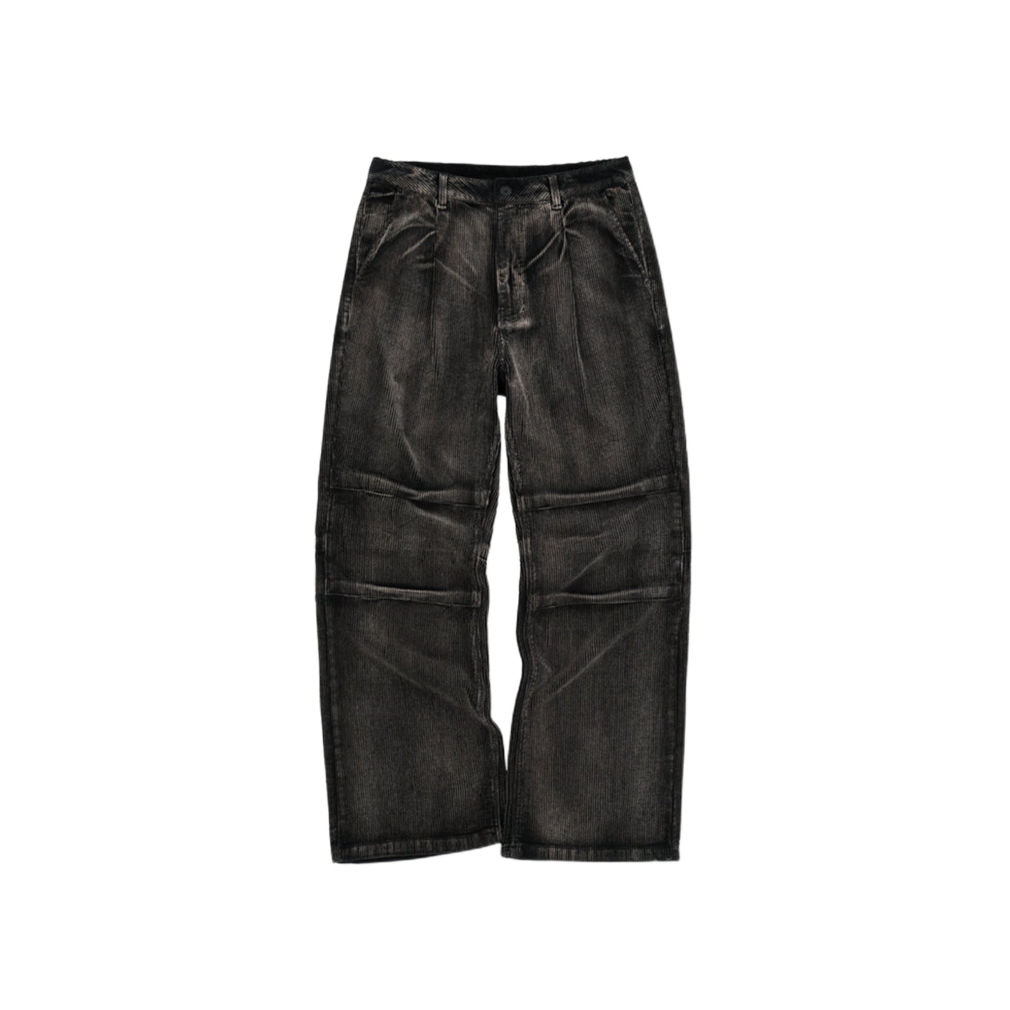Washed Parachute Corduroy Pants BLACK