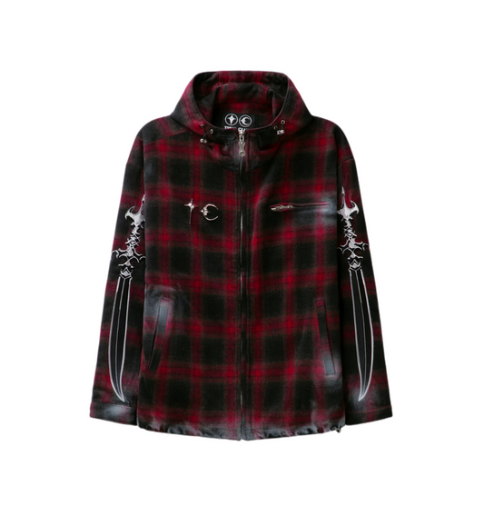 Arab Sword Flannel Zip-Up RED