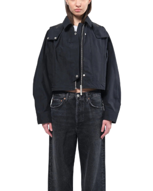 Waterproof Crop Rain Jacket BLACK