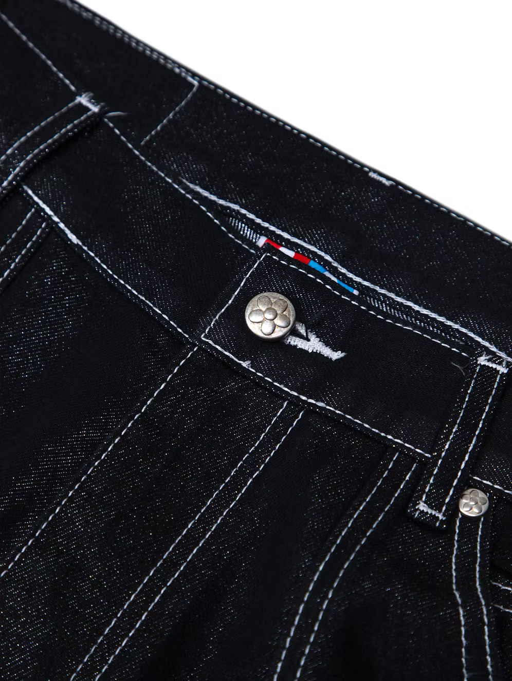 Metal Denim Jeans BLACK SHINY