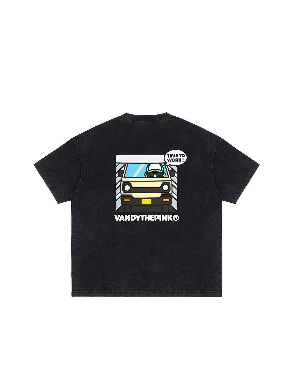 Time To Work Tee WASHED BLACK