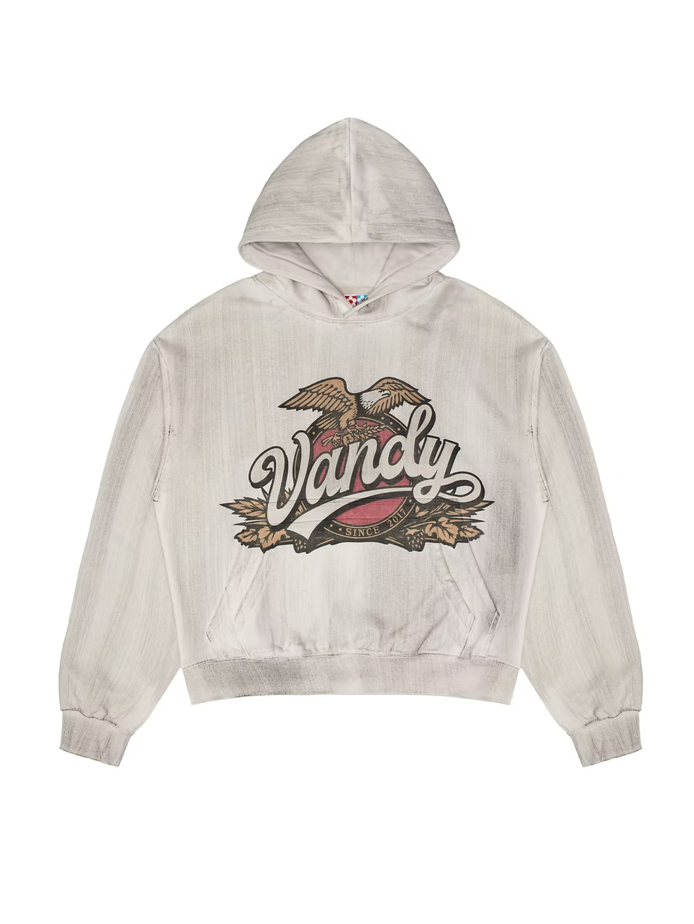 Eagle Logo Stained Hoodie DIRTY OFF WHITE