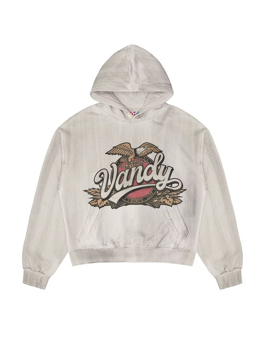 Eagle Logo Stained Hoodie DIRTY OFF WHITE