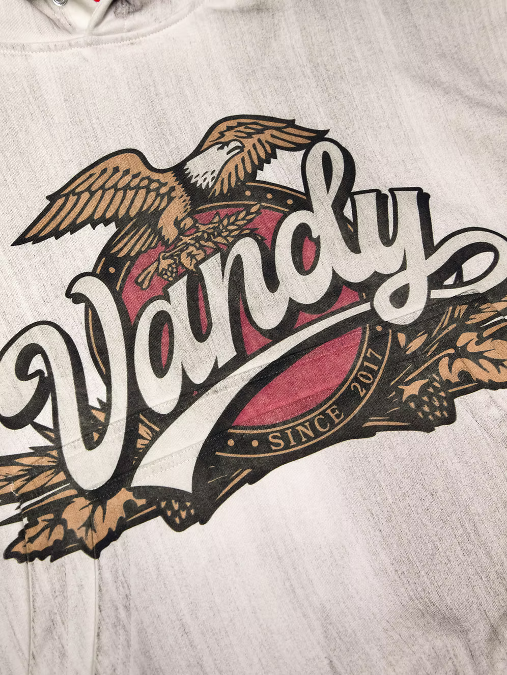 Eagle Logo Stained Hoodie DIRTY OFF WHITE