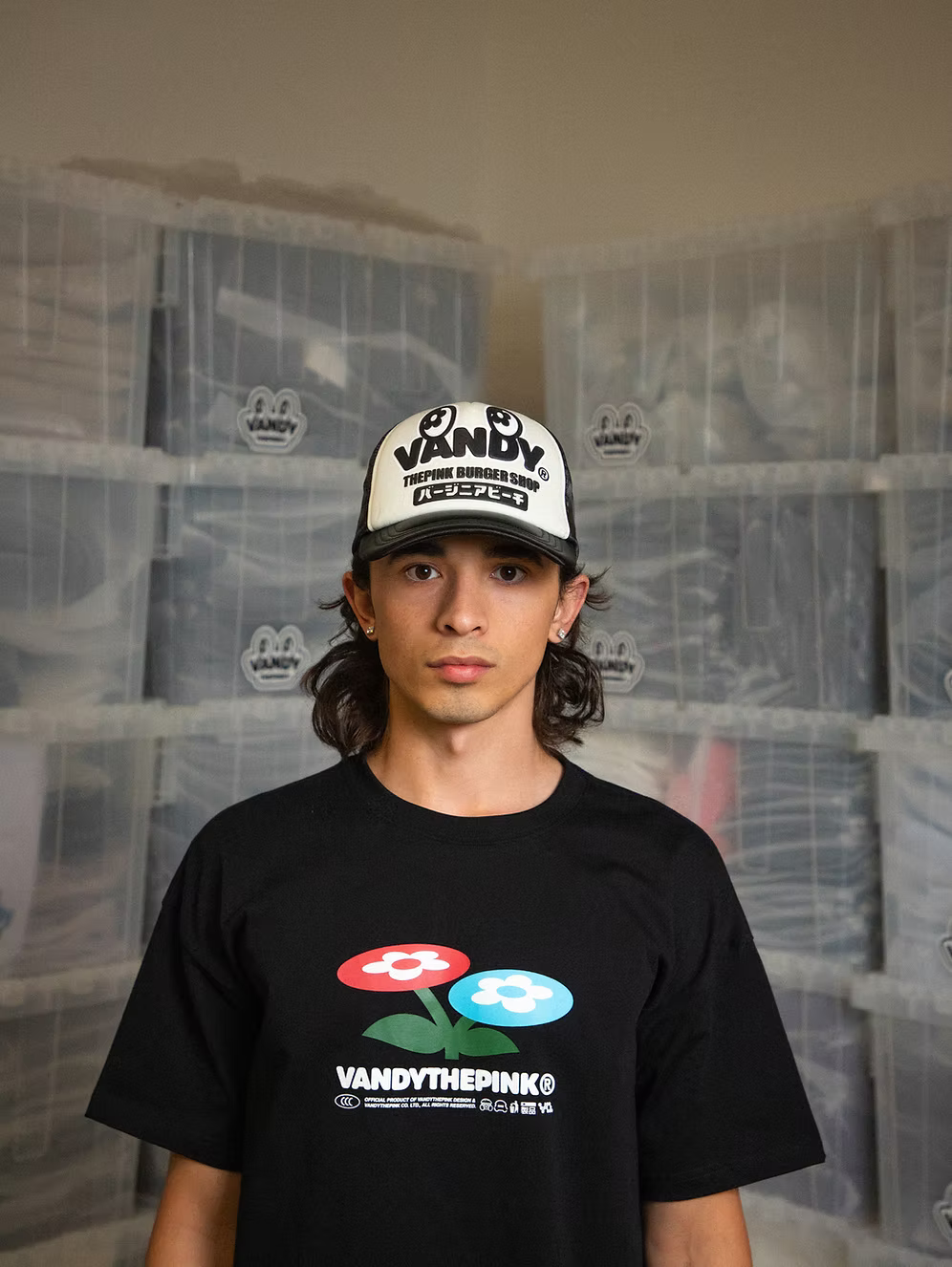 Satin Eye Logo Trucker Hat BLACK