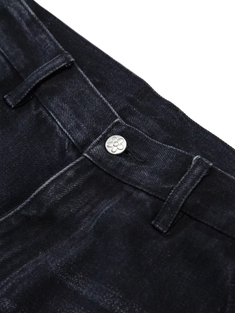 Vintage Washed Double Knee Pants BLACK