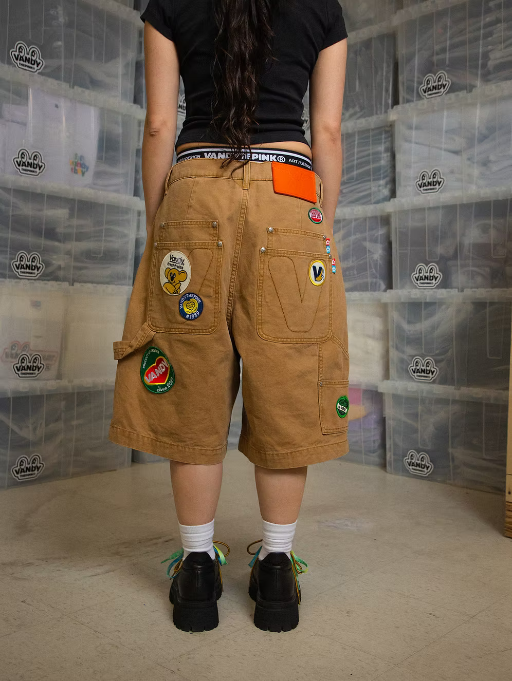 Fruit Patch Canvas Shorts TAN