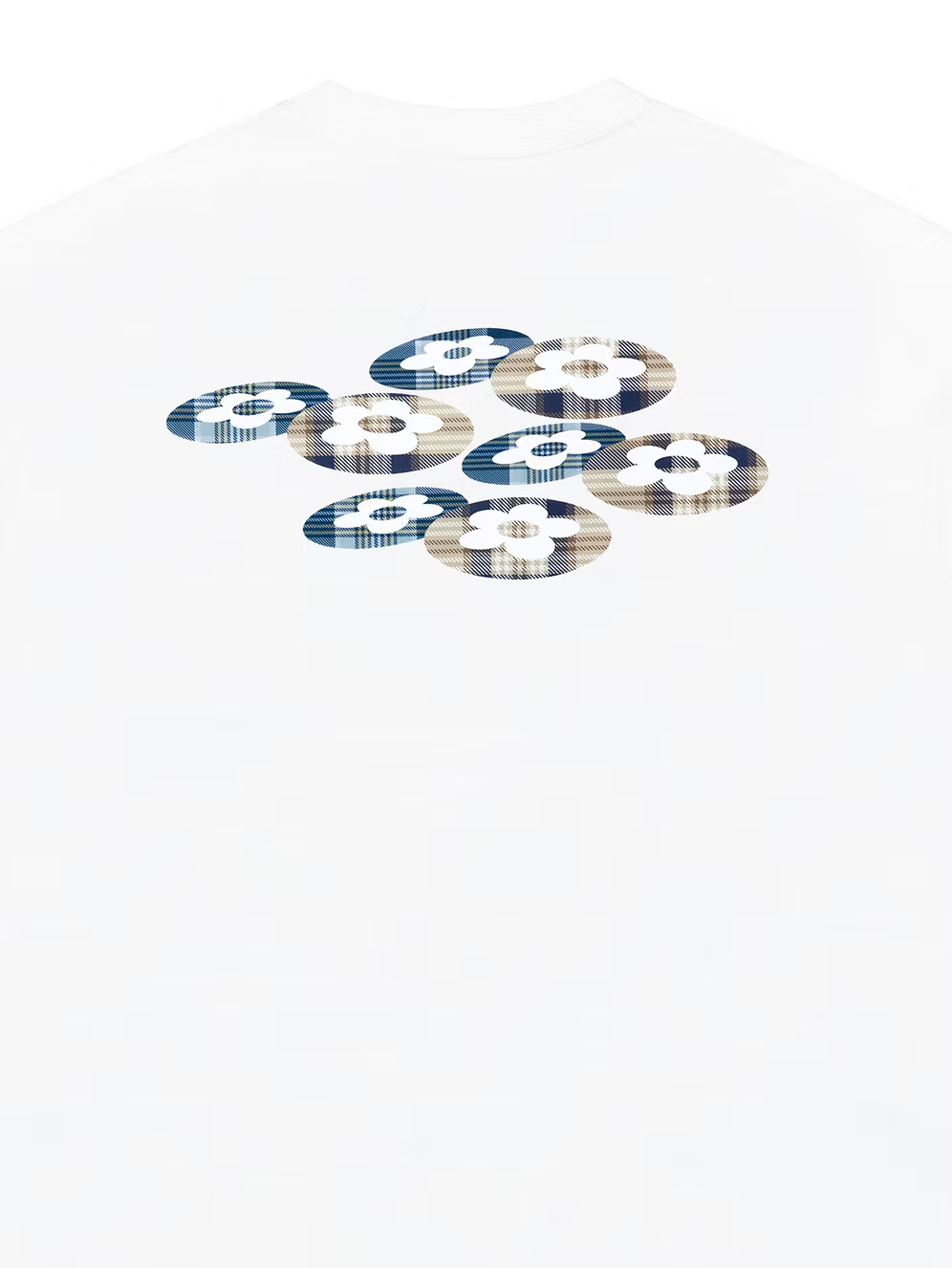 Plaid Two Flower Tee WHITE