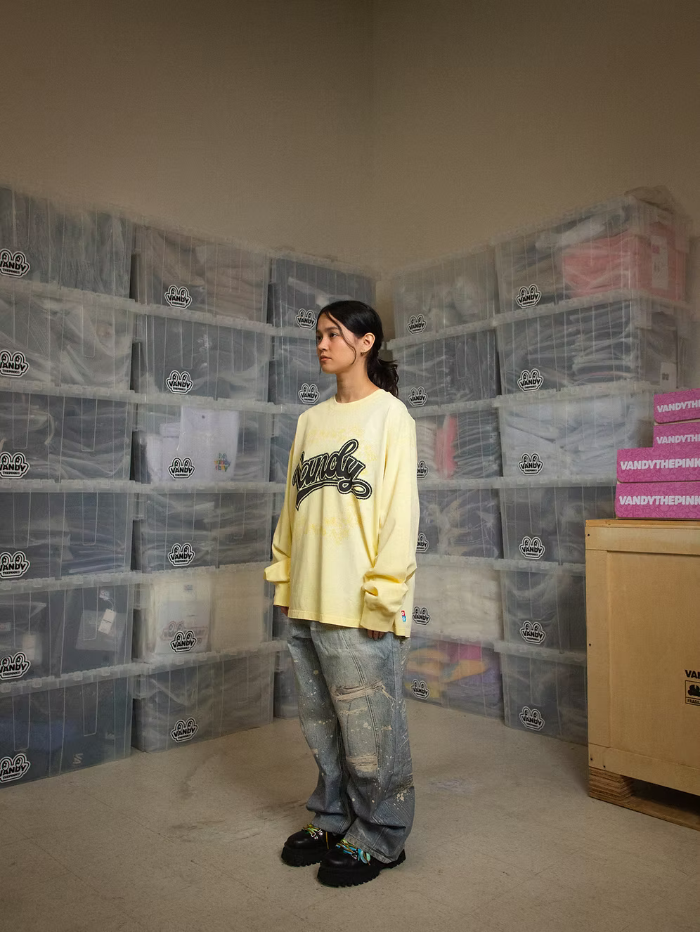 Script Paisley Long Sleeve WASHED YELLOW