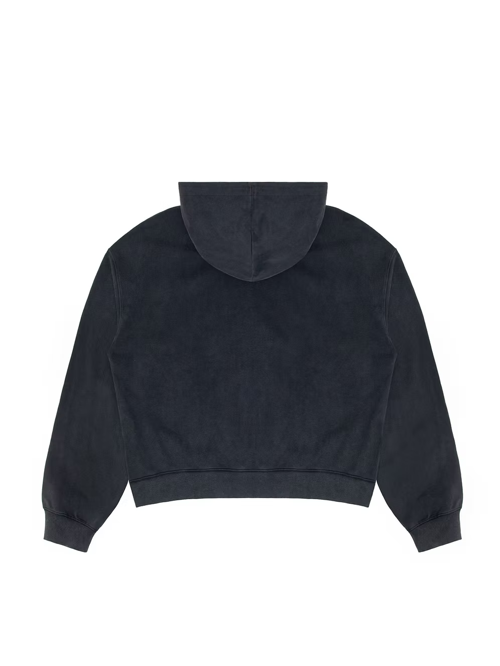 Spray Flower Zip-Up Hoodie BLACK