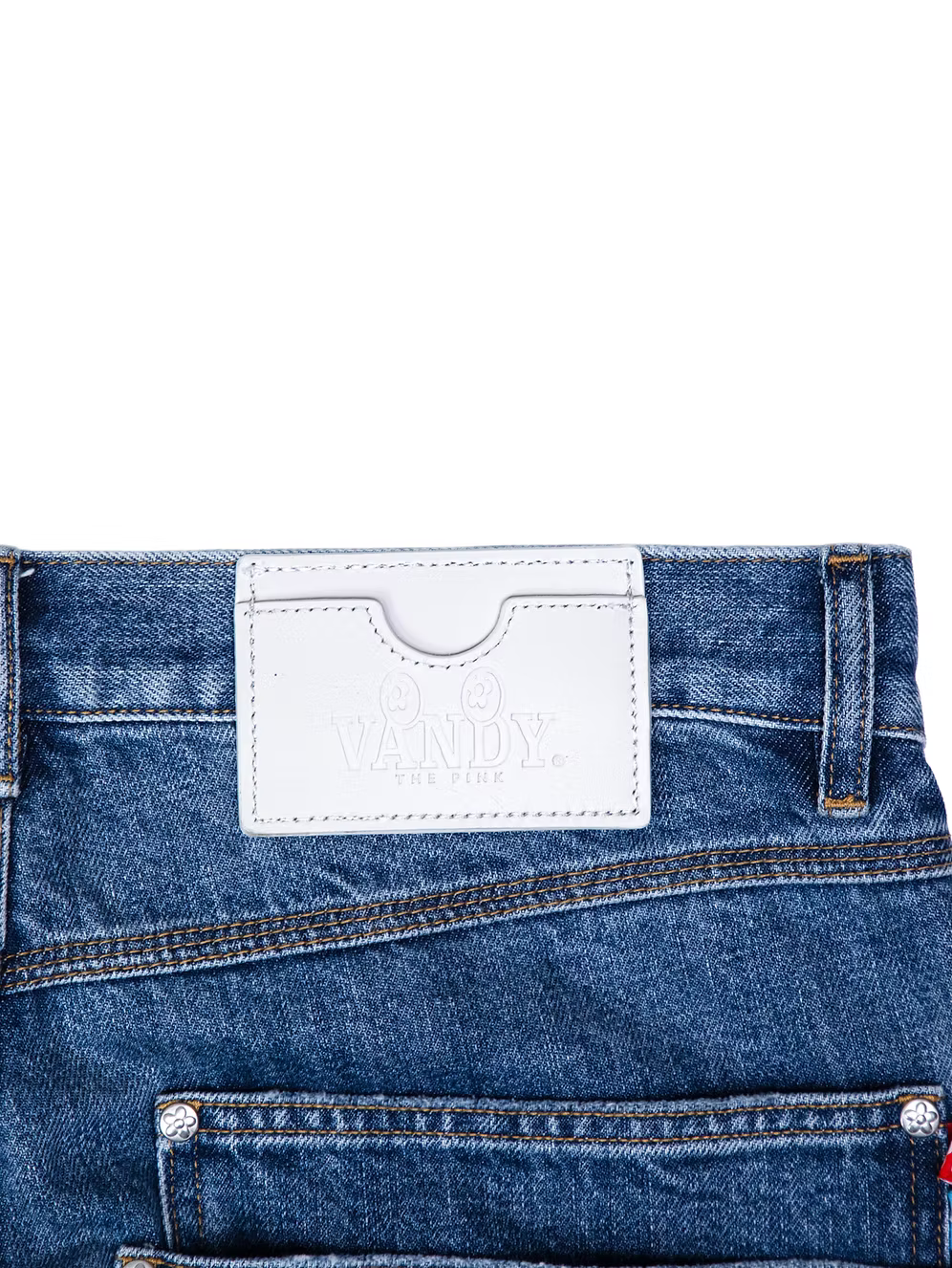 College Patch Distress Denim LIGHT BLUE