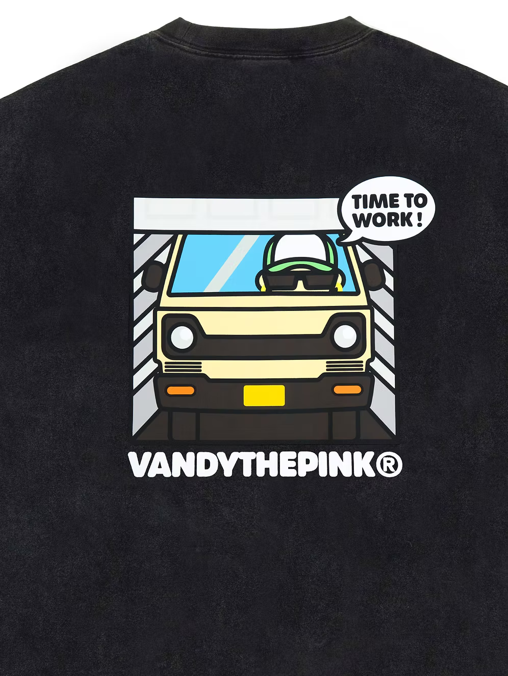 Time To Work Tee WASHED BLACK