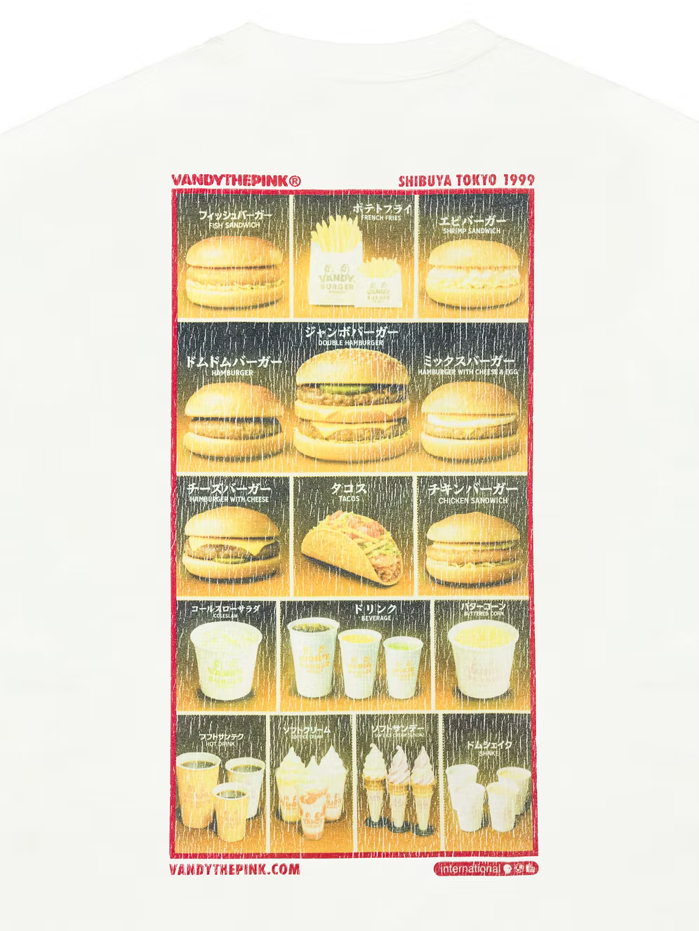Fastfood Menu Tee WASHED WHITE