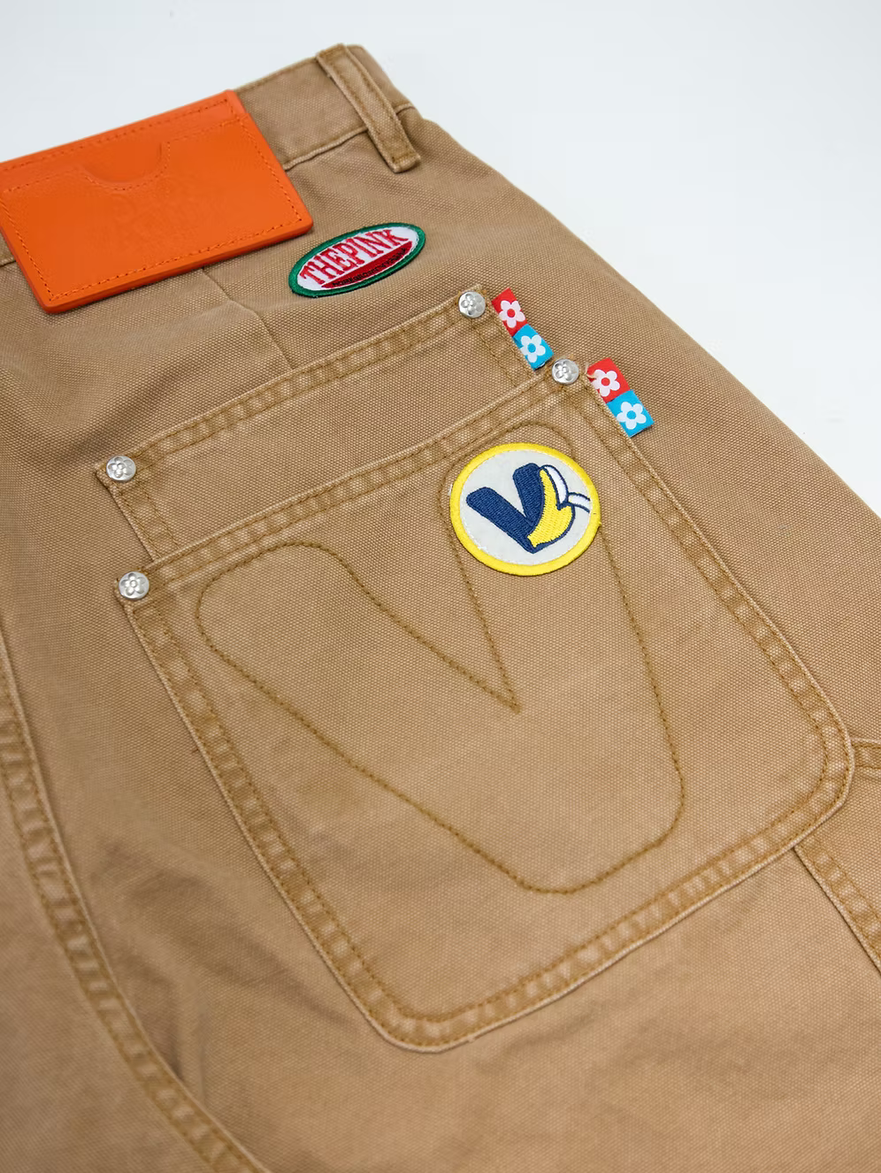Fruit Patch Canvas Shorts TAN
