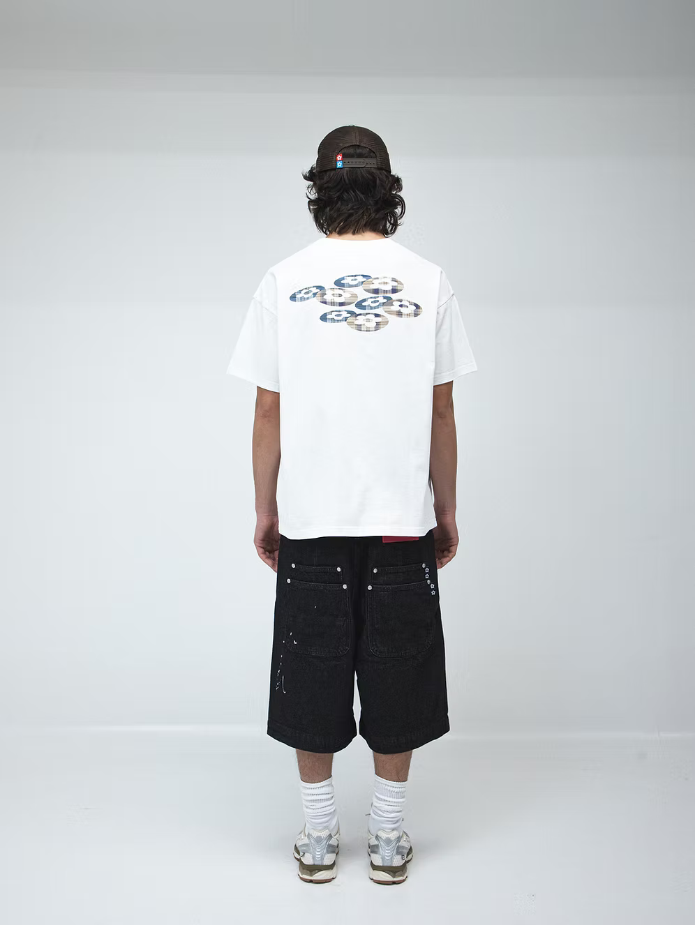 Plaid Two Flower Tee WHITE