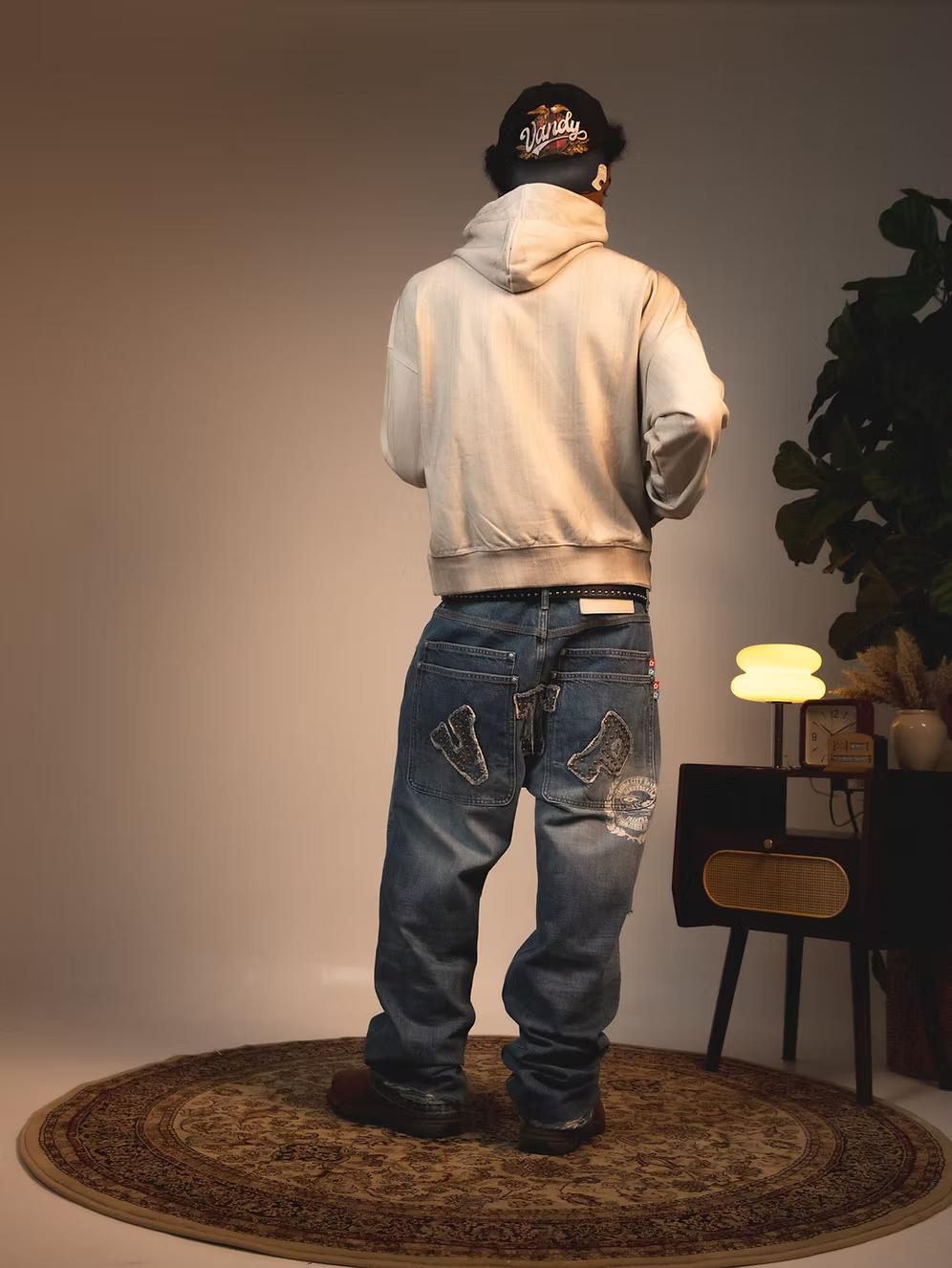 Eagle Logo Stained Hoodie DIRTY OFF WHITE
