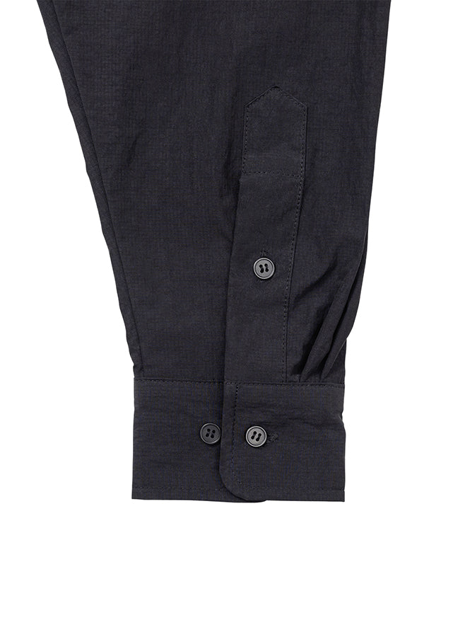 Layered Vest Nylon Shirt BLACK