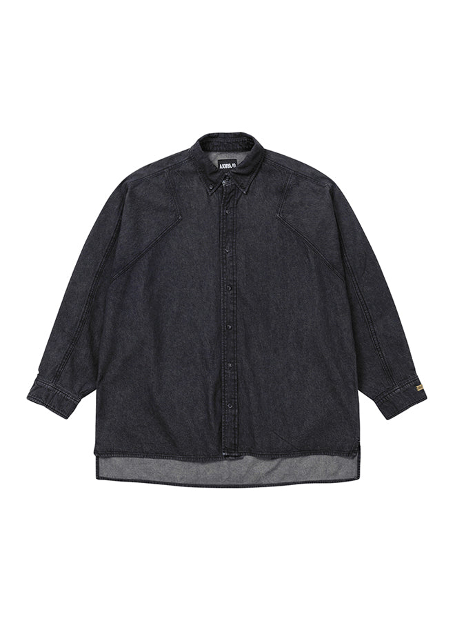 Batwing Washed Denim Shirt BLACK (Only 1 remaining)