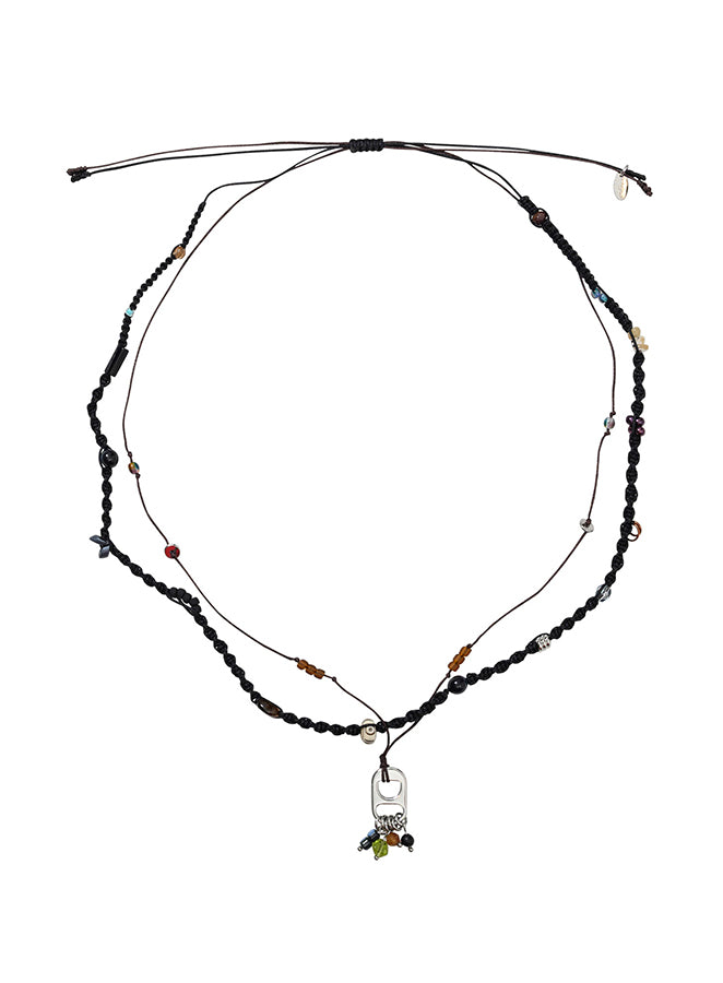 Wabisabi Dot Layered Necklace BROWN