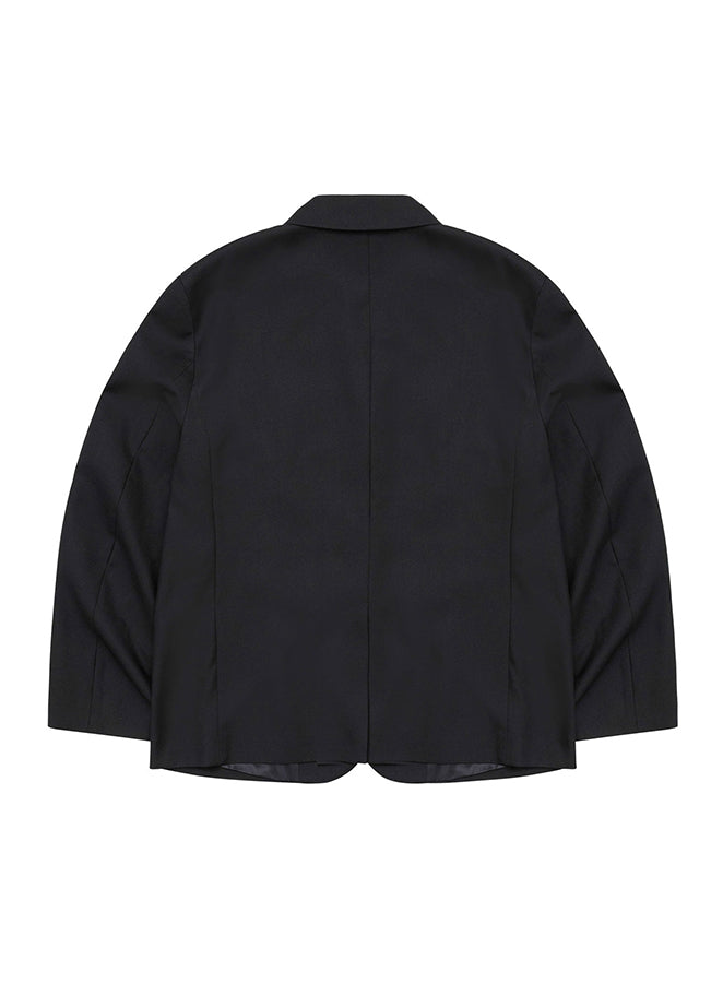 Wool Blend Expensive Oversized Jacket BLACK