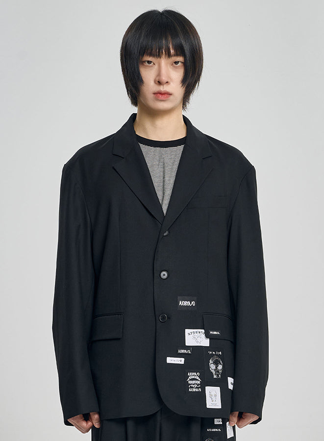 Wool Blend Expensive Oversized Jacket BLACK